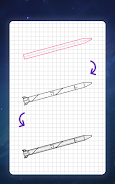 How to draw rockets by steps スクリーンショット 3