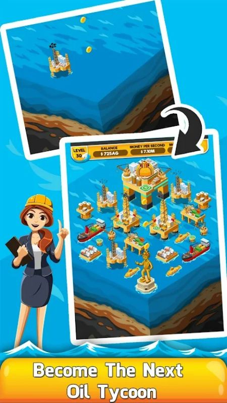 Oil Tycoon 2: Idle Miner Game Tangkapan skrin 2