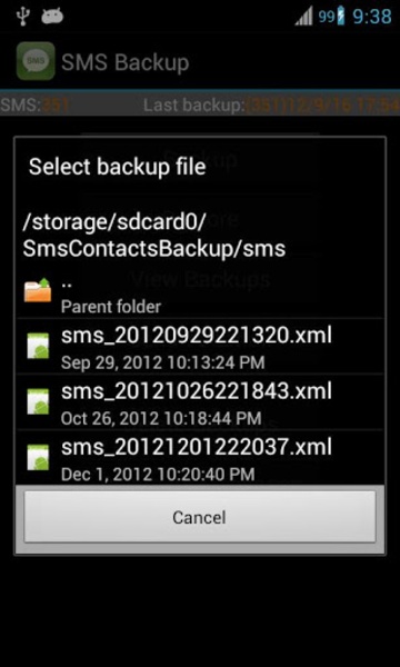 Super Backup: SMS and Contacts Zrzut ekranu 1