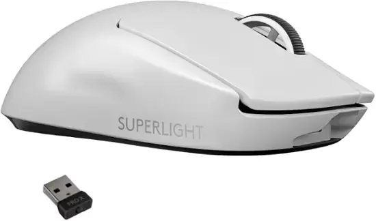 Logitech - Pro X Superlight Lightweight Wireless Optical Gaming Mouse na may Hero 25K Sensor - Wireless - White