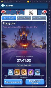 Evento Crazy Joe: Guía de consejos y recompensas de supervivencia