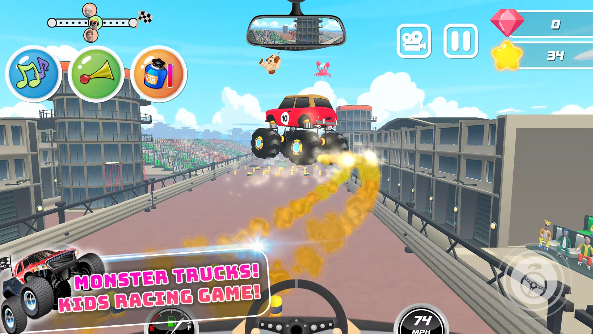 Monster Trucks Kids Race Game Tangkapan skrin 0