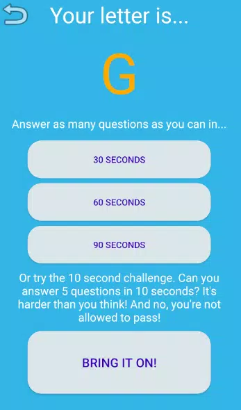 One Letter Quiz स्क्रीनशॉट 0