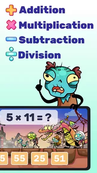 Math games: Zombie Invasion স্ক্রিনশট 2