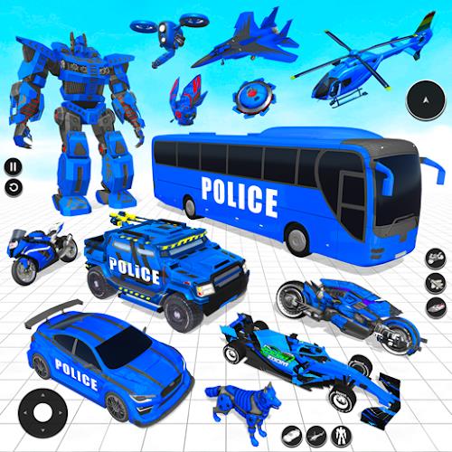 Police Bus Robot Bike Games Zrzut ekranu 0