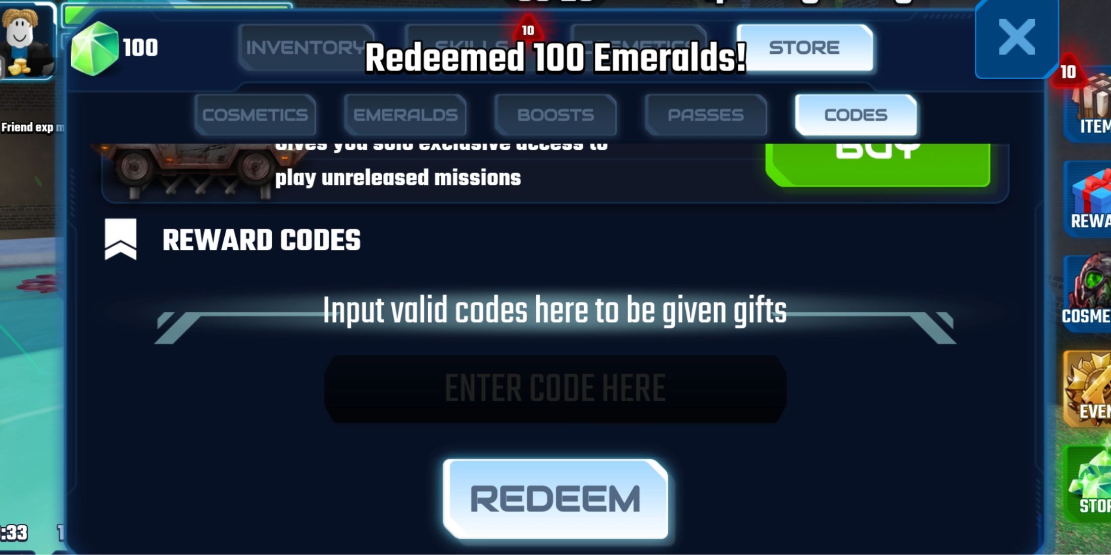 Redeeming Codes in Bullet Dungeon