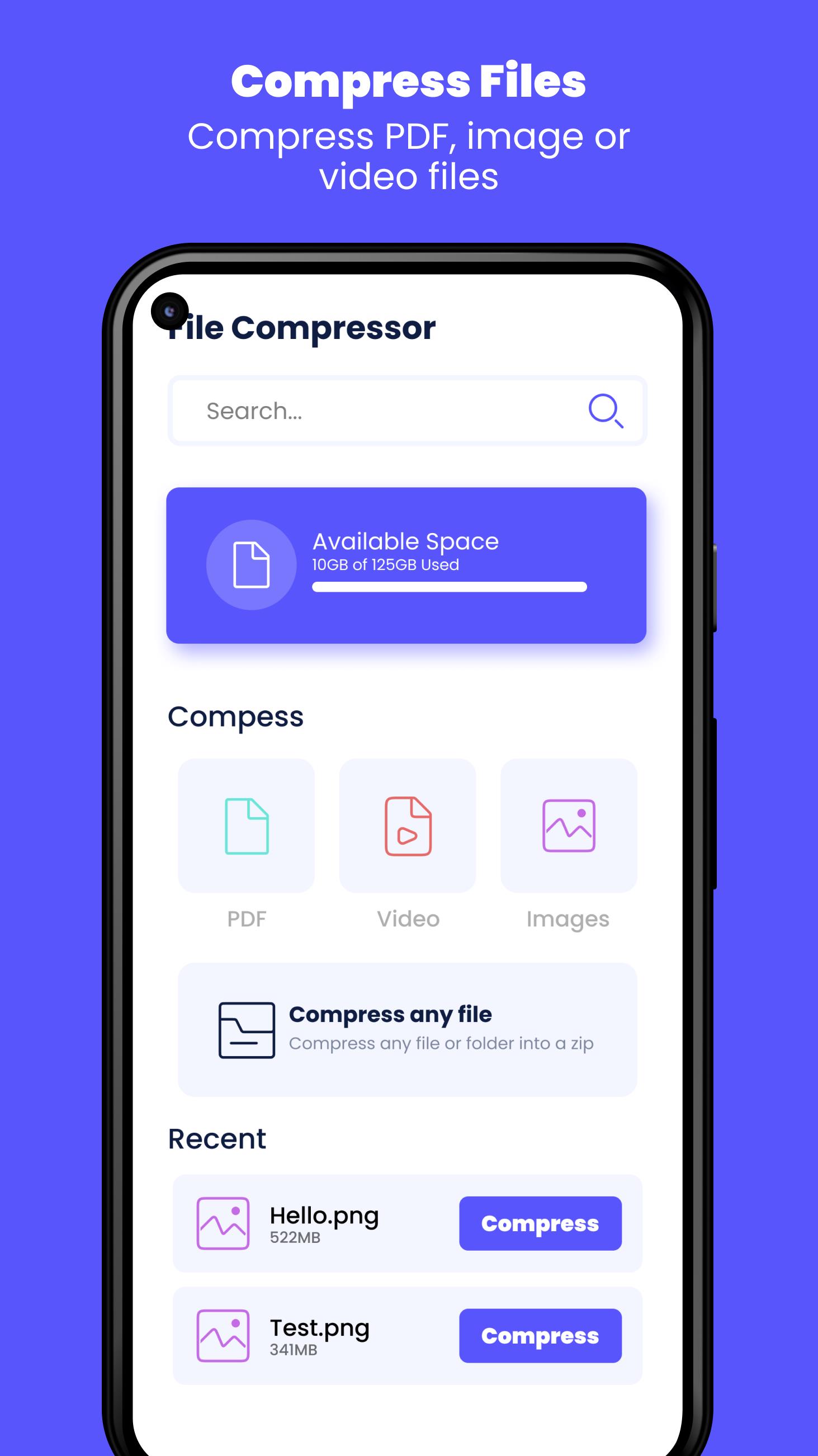 File Compressor: Compress File ဖန်သားပြင်ဓာတ်ပုံ 2