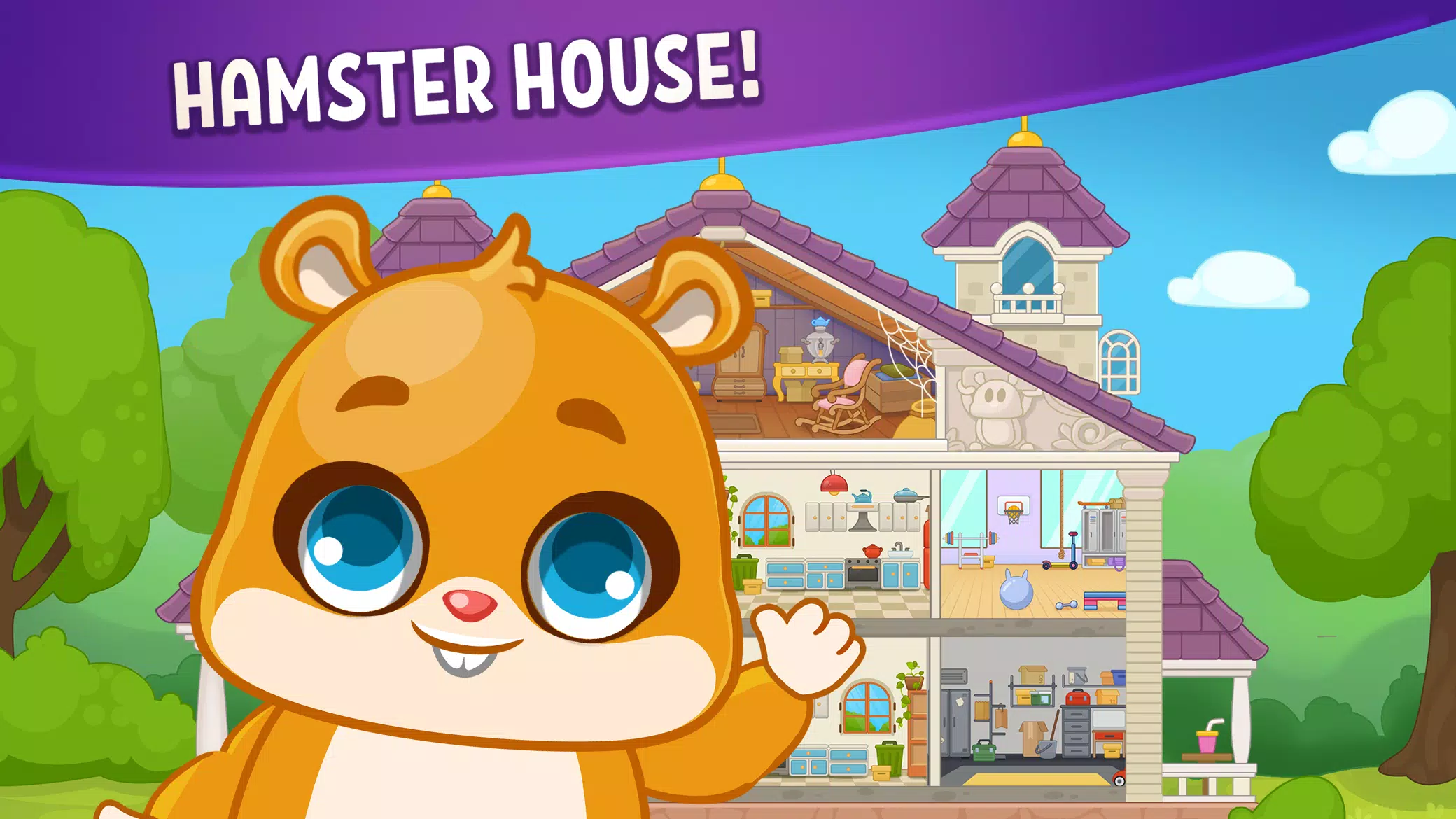 Schermata Hamster House: Kids Mini Games 0