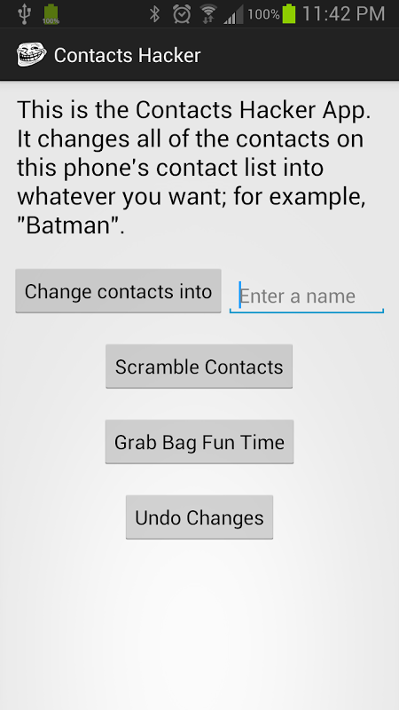 Contacts Hacker - Prank App Captura de pantalla 1