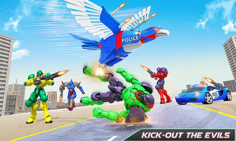 Flying Eagle Robot Car Games Tangkapan skrin 0