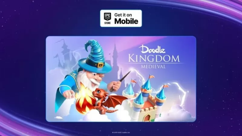 Imej Promosi Kerajaan Doodle Menunjukkan Wizard Menimbulkan Naga