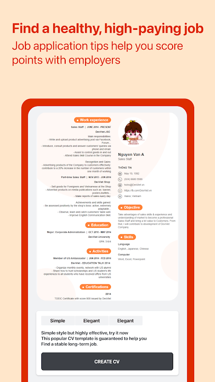 Cover Letter for Job App Zrzut ekranu 1