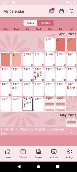 WomanLog Period Calendar Screenshot 0