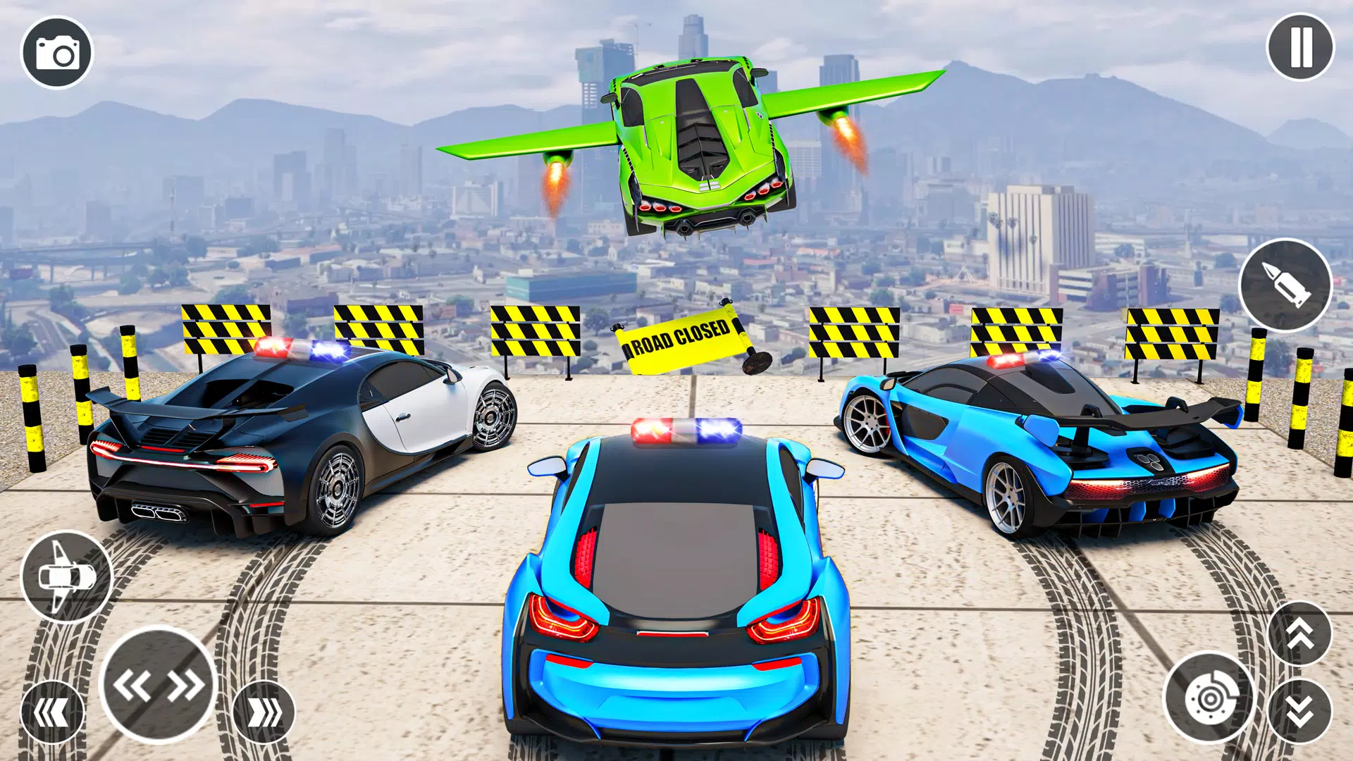 Flying Car Robot Shooting Game Captura de pantalla 1