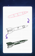 How to draw rockets by steps スクリーンショット 2