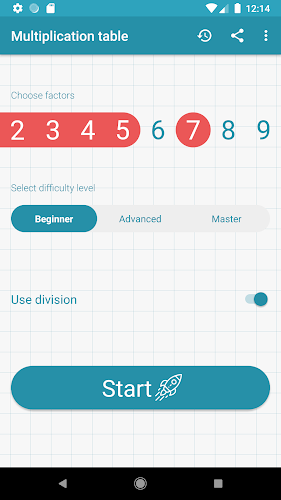 Multiplication tables Screenshot 1