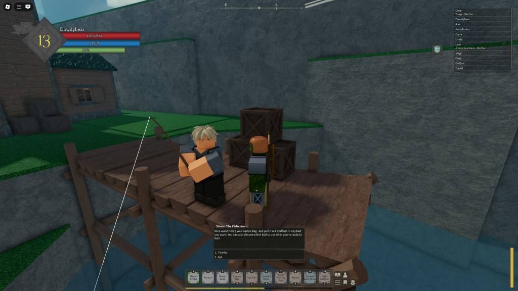 Player completing fishing quest in Rune Slayer