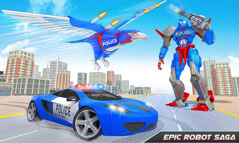 Flying Eagle Robot Car Games Tangkapan skrin 1