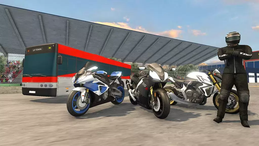 Bike VS Bus Racing Games Tangkapan skrin 1