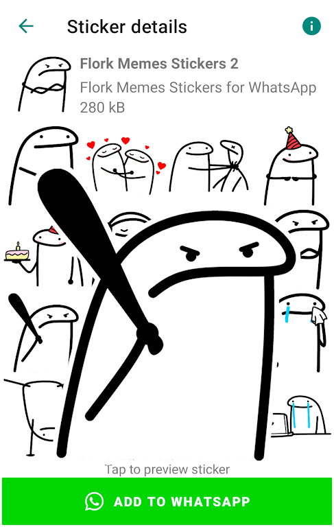 Flork memes stickers WASticker स्क्रीनशॉट 3