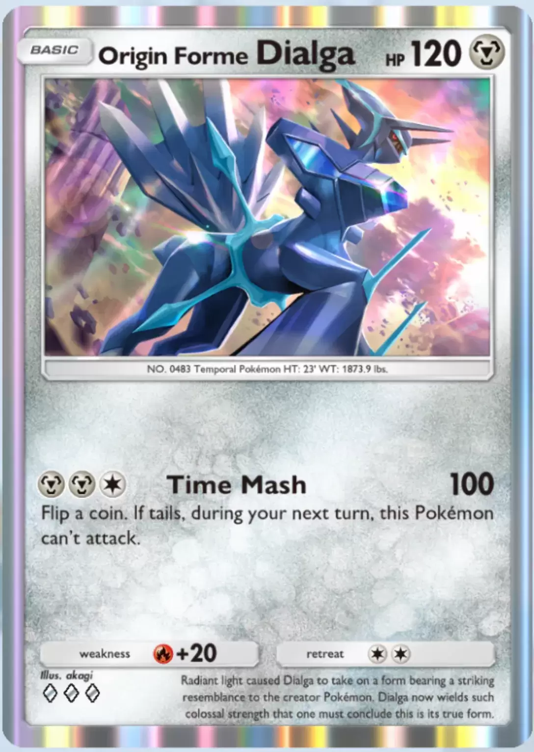 Pinagmulan ng Forme Dialga na nagpapakita ng Triumphant Light Cards