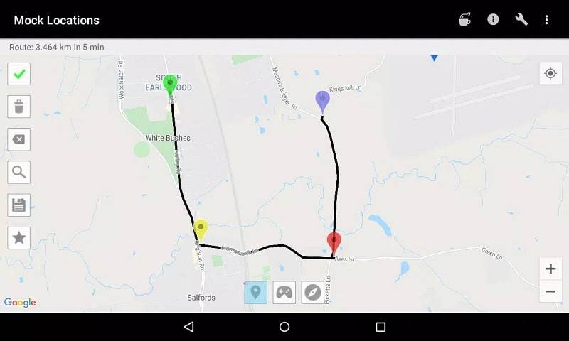 Mock Locations (fake GPS path) स्क्रीनशॉट 1