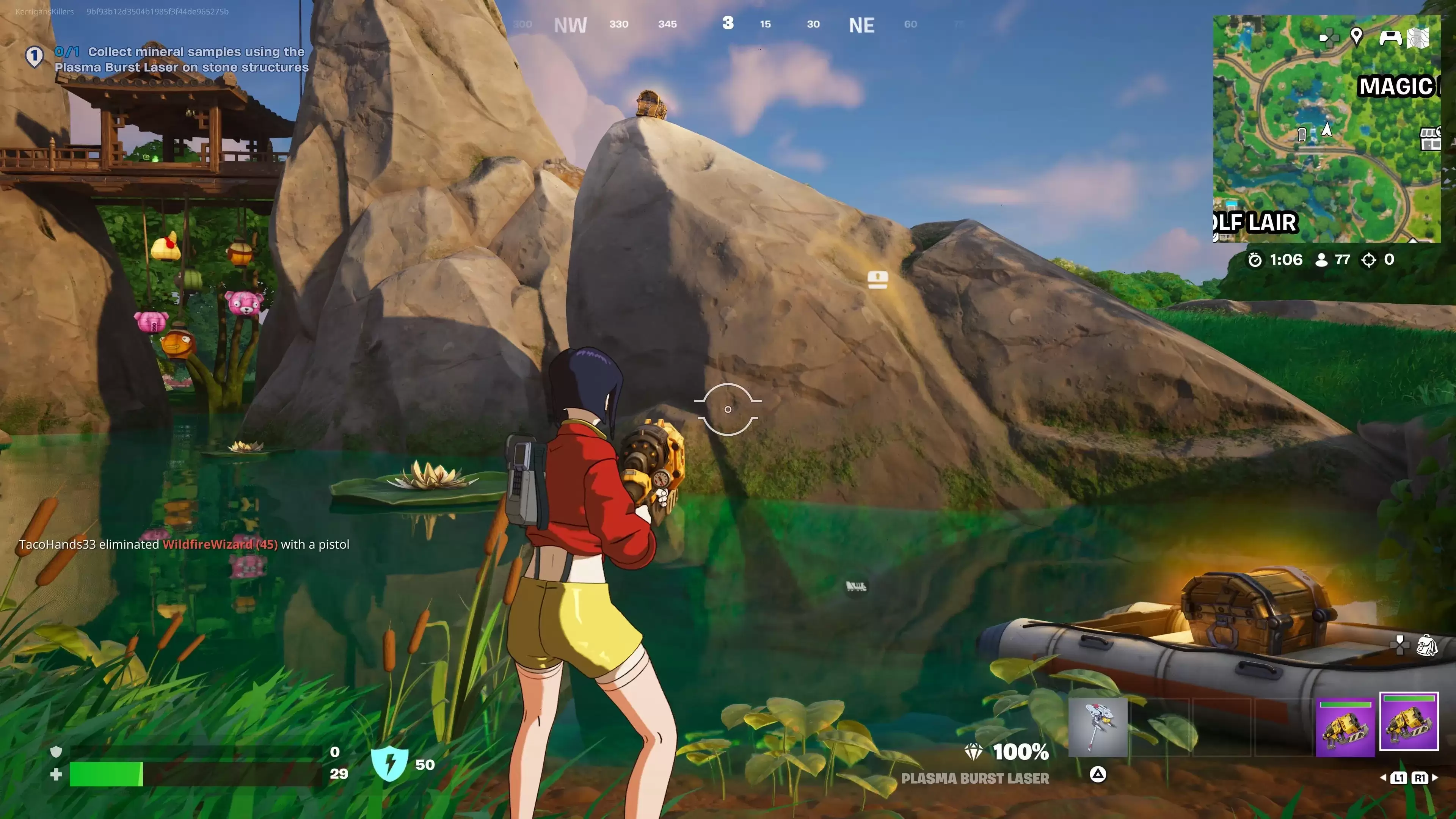 Fortnite Rozdział 6: Zbieraj próbki minerałów z laserem rozrywkowym plazmowym - poradnik