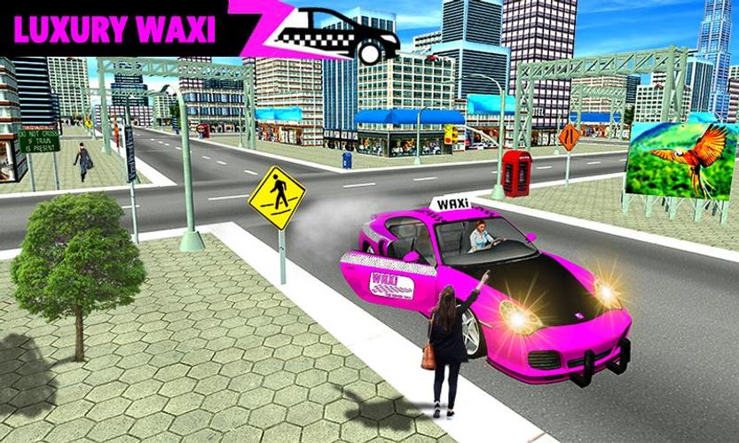 Pink Taxi Driving Game 3D Captura de pantalla 1