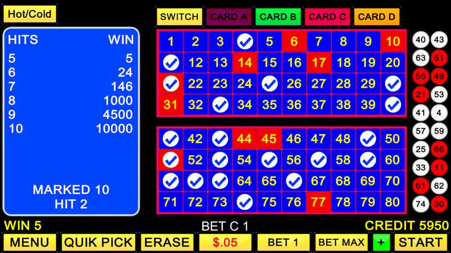 Keno 4 Card Screenshot 1