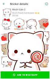 Mochi Cat Stickers for WhatsAp Captura de tela 1