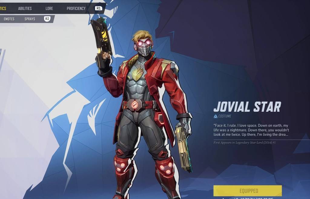 在选择菜单上的Jovial Star皮肤中的星号