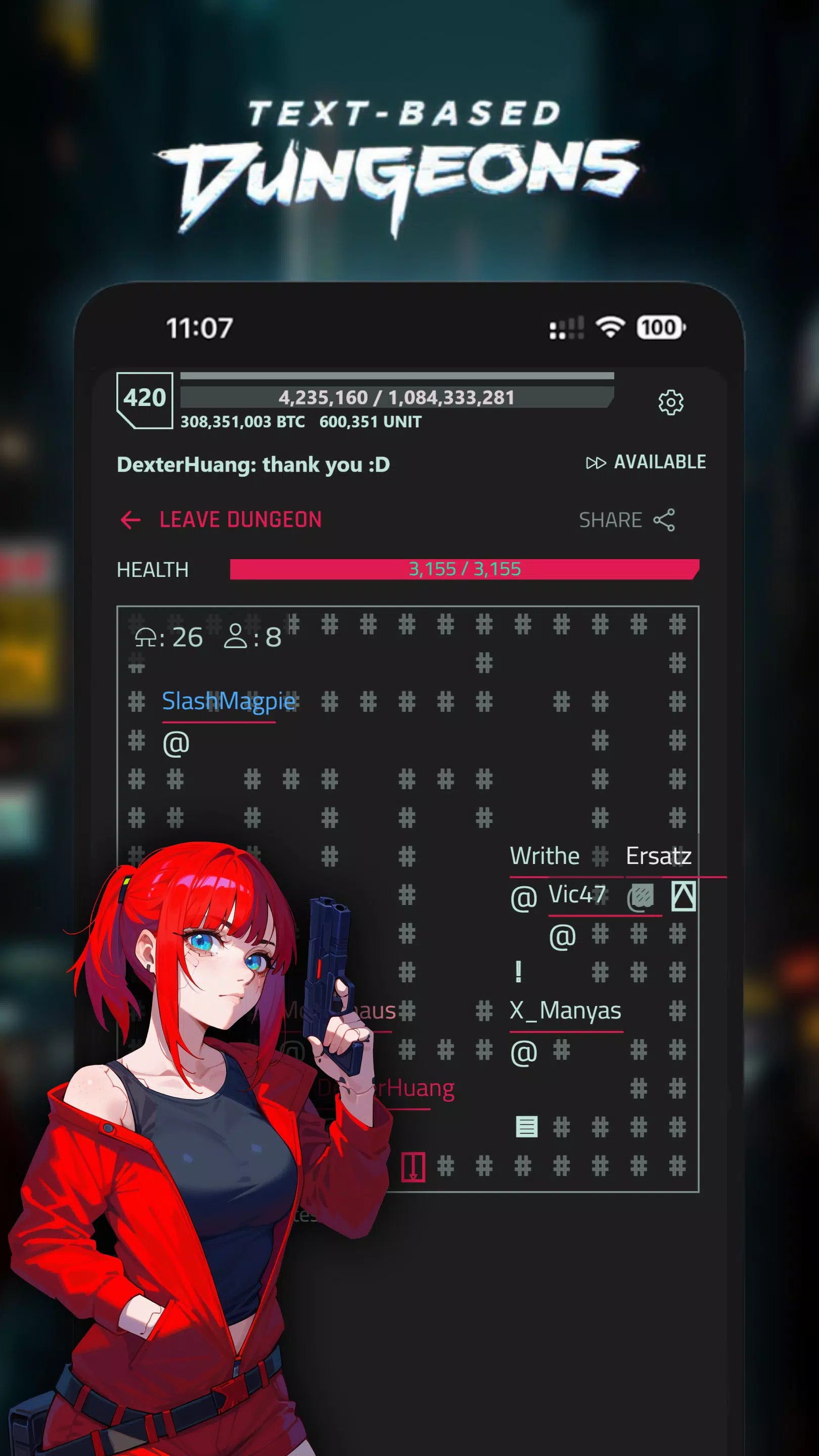 サイバーコード - テキストゲーム MMORPG スクリーンショット 1