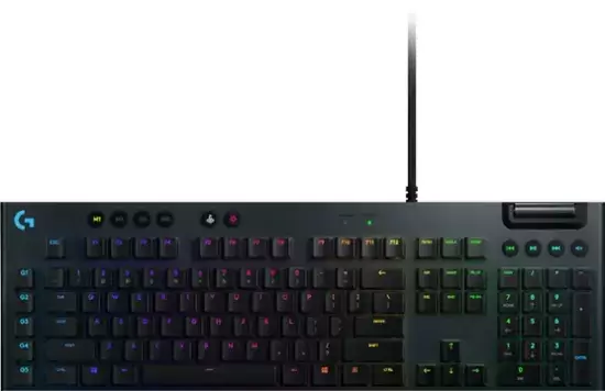 Logitech - G815 LightSync Tam Boyutlu Kablolu Mekanik GL Clicky Switch RGB Arka Işığı ile Klavye - Karbon