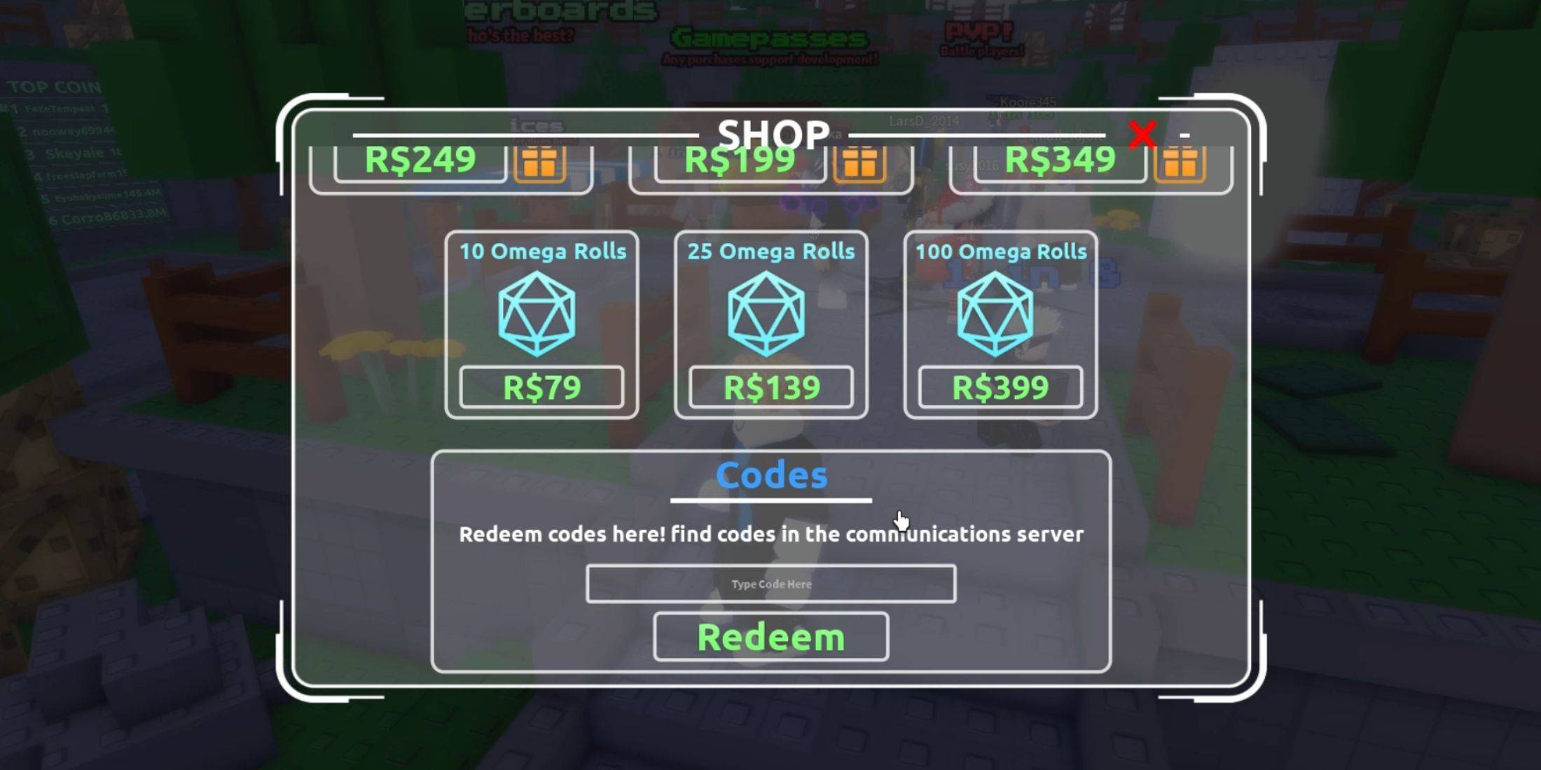 Image: Code Redemption Screen