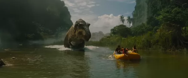 T-Rex Swimming Scene