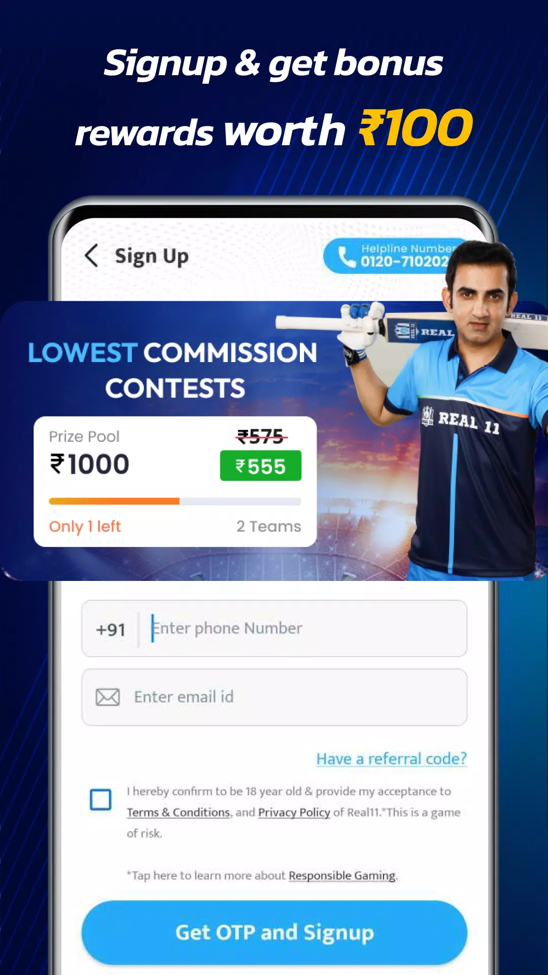 Real11: Play Fantasy Cricket Captura de pantalla 2