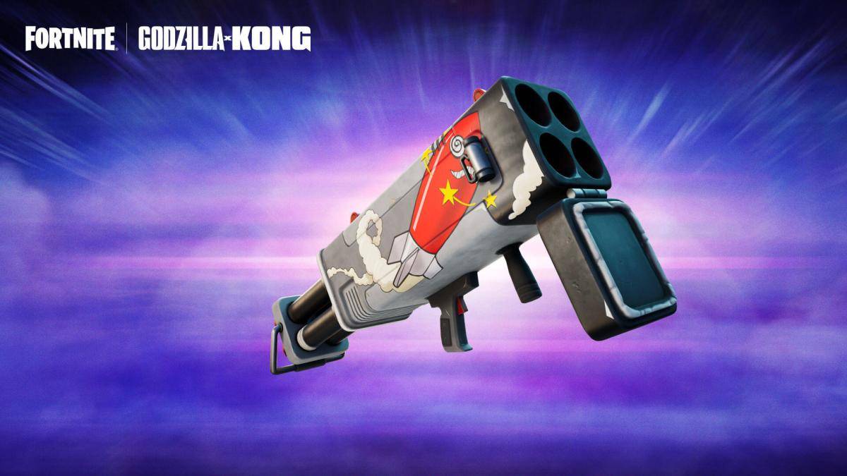 De Burst Quad Launcher in Fortnite als onderdeel van een artikel over hoe Godzilla te worden en te verslaan.