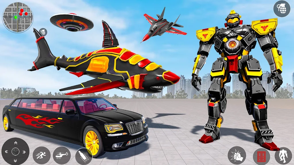 Shark Robot Transform Car Game Screenshot 1