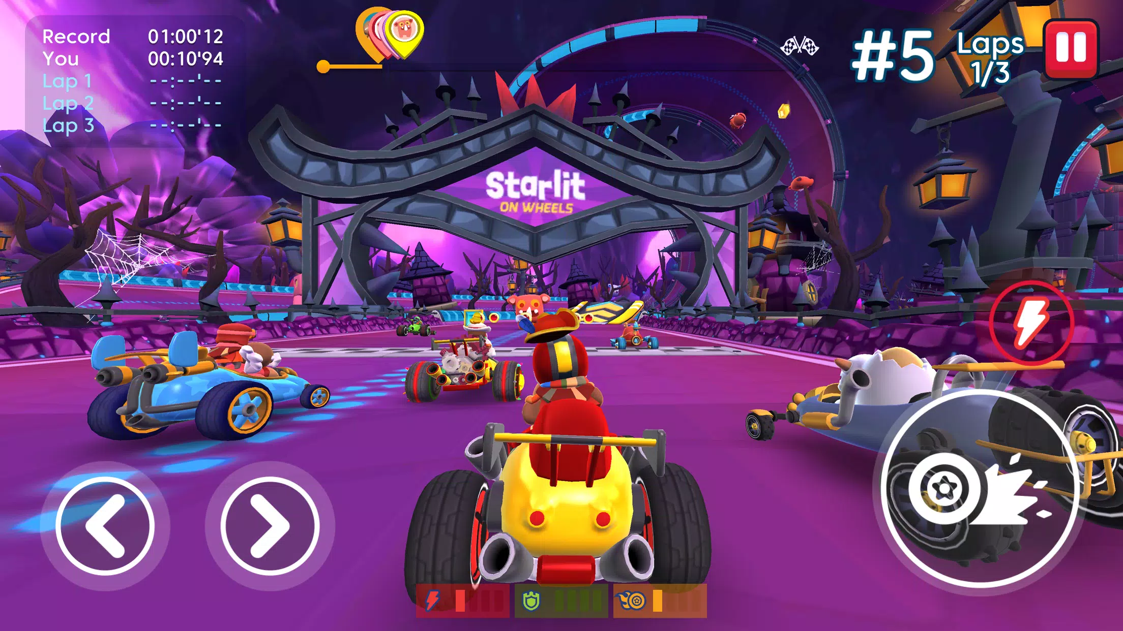 Starlit On Wheels: Super Kart Captura de tela 1