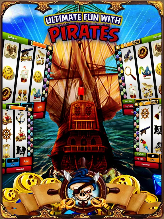 Pirate Treasure Mega Slots Zrzut ekranu 2