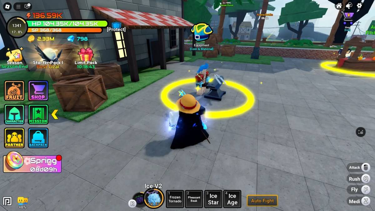 anime အသီးအတွက် NPC ၏နေရာ၏တည်နေရာကိုပြသသည့်ကစားသမားတစ် ဦး