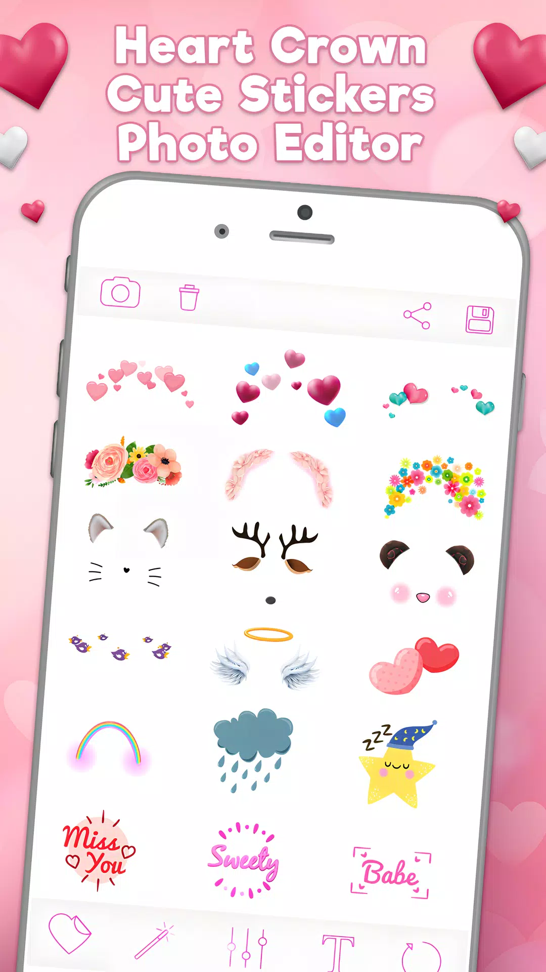 Heart Emoji & Photo Stickers Schermafbeelding 0