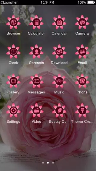 Pretty Pink Rose Theme Captura de tela 1