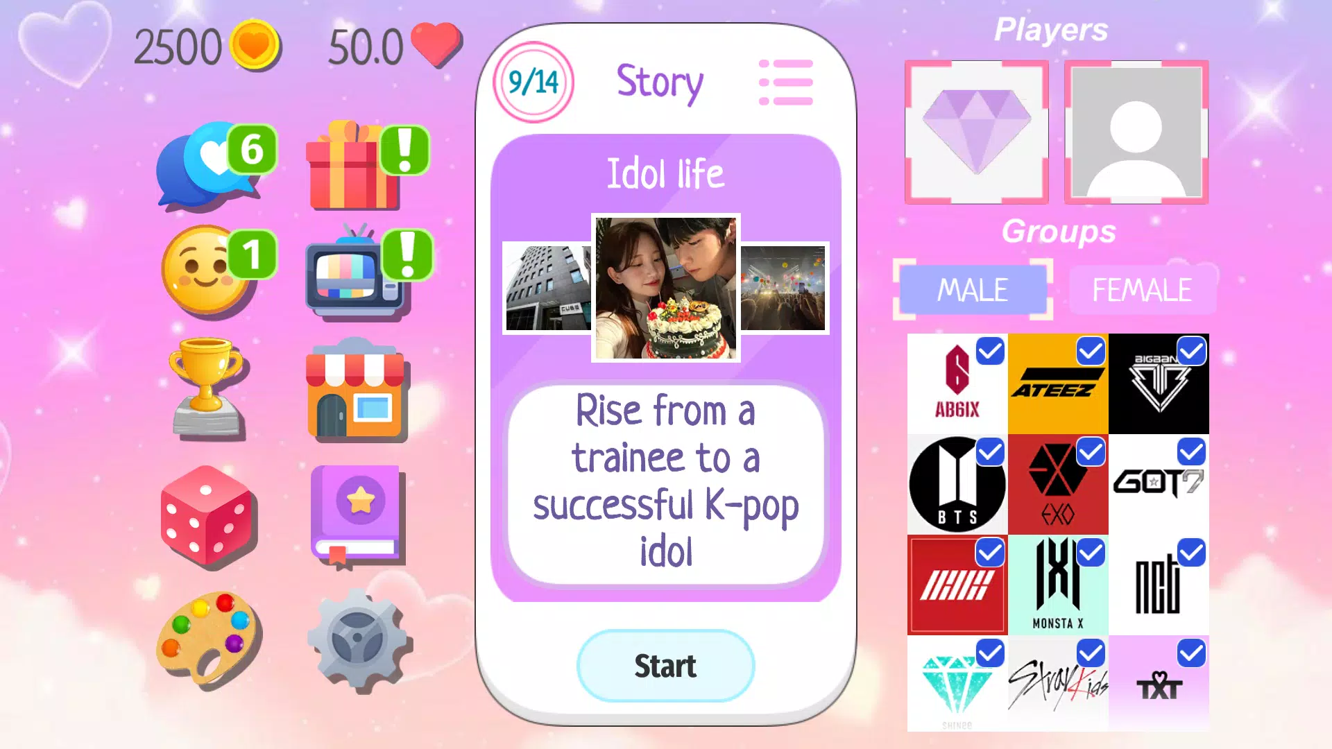 K-Pop Dating Game Tangkapan skrin 0