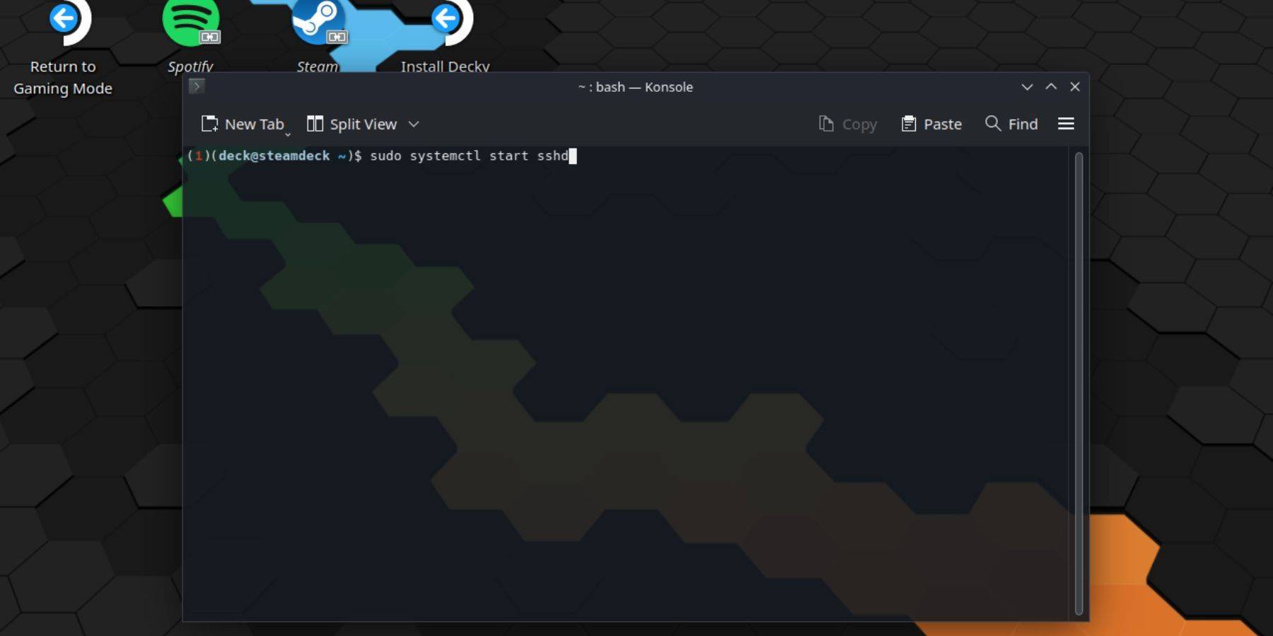 Guide SSH permettant à Steam Deck,