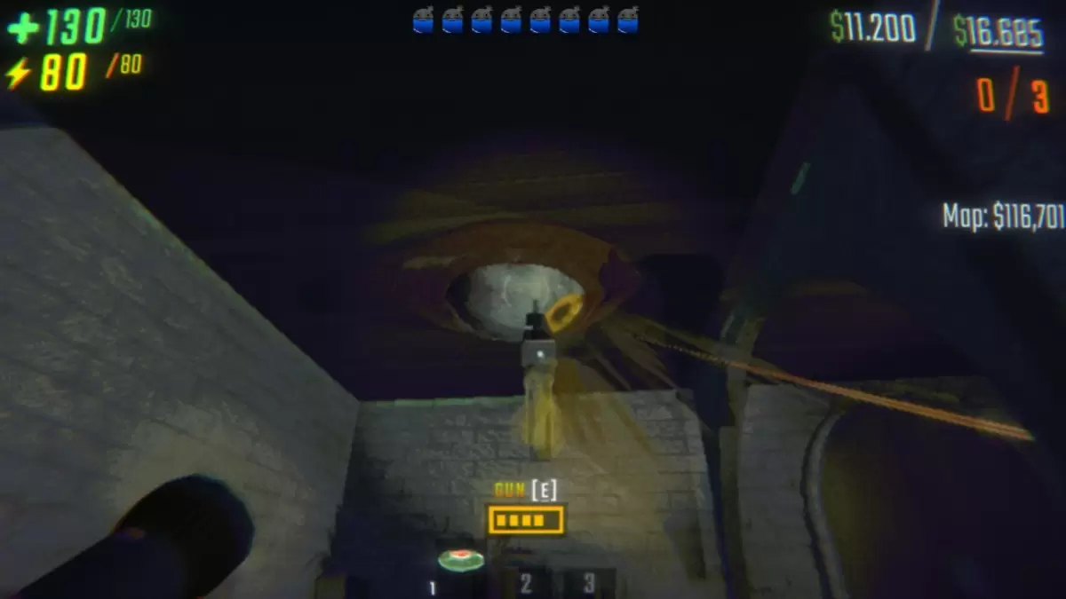 Gun aiming at a REPO Peeper monster