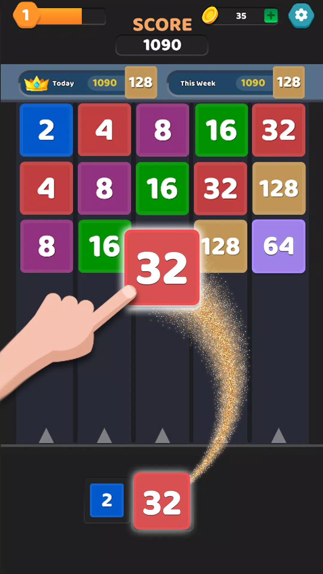 Merge Puzzle Games: Number Up Captura de pantalla 0