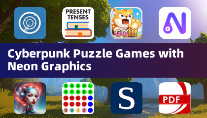 네온 그래픽을 갖춘 사이버펑크 퍼즐 게임